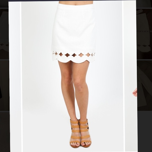scalloped hem mini skirt scallop cut out skirt size M - Picture 1 of 13